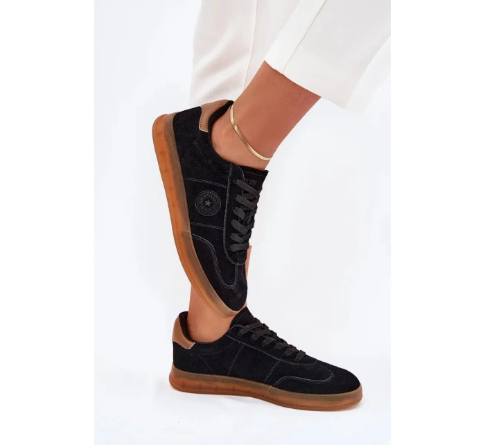 Dámske semišové tenisky na platforme Big Star - čierne Dámske semišové tenisky na platforme Big Star - čierne