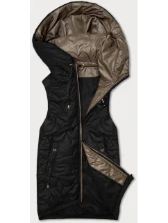 Čierna dámska vesta so sťahovacím lemom S'West (B8341-1)