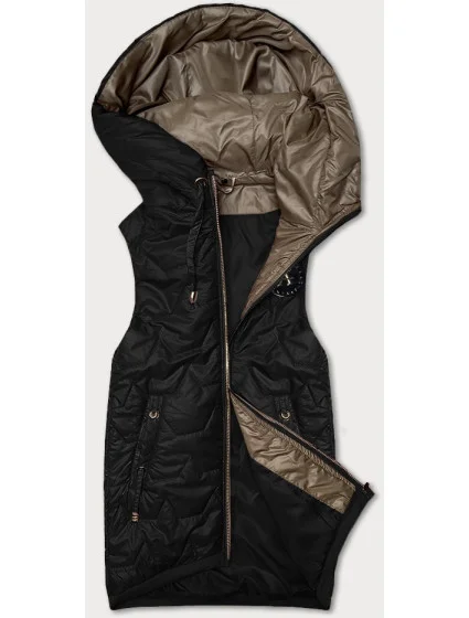 Čierna dámska vesta so sťahovacím lemom S'West (B8341-1) Čierna dámska vesta so sťahovacím lemom S'West (B8341-1)