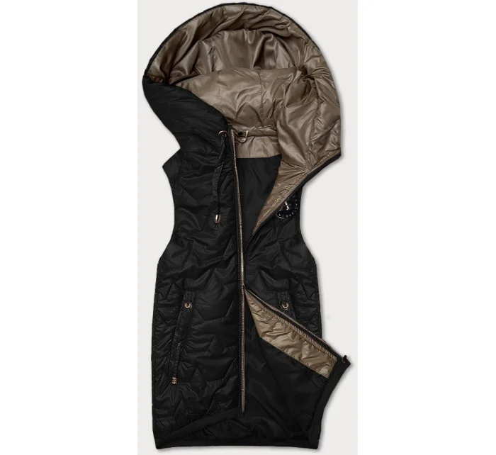 Čierna dámska vesta so sťahovacím lemom S'West (B8341-1) Čierna dámska vesta so sťahovacím lemom S'West (B8341-1)