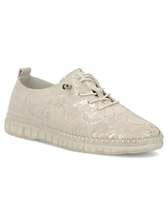 béžové kožené polobotky s podrážkou model 22097355 - FILIPPO