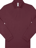 B&C My Polo 180 LSL Piqué – polokošeľa s dlhým rukávom 01.U425 bordová