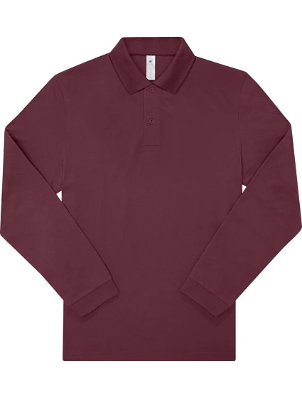 B&C My Polo 180 LSL Piqué – polokošeľa s dlhým rukávom 01.U425 bordová