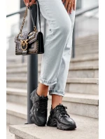 Masywne Damskie Buty Sportowe Sneakersy Czarne Toderus