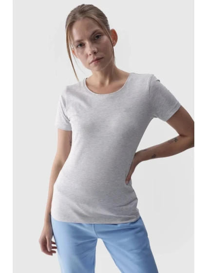 Dámské Hladké Tričko S model 21668549 Šedé - 4F