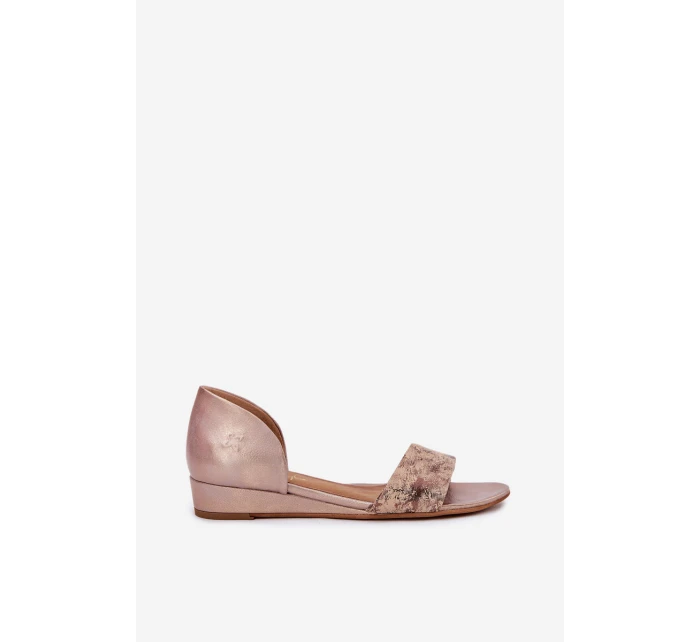 Kožené sandály model 21697441 zlaté - Maciejka