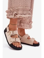 Dámské sandály s přezkami světle béžové model 21699480 - Boto Dámské sandály s přezkami světle béžové model 21699480 - Boto