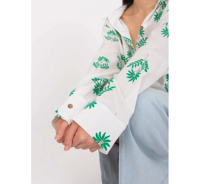 Košeľa LK KS 509349.04 bielo zelená