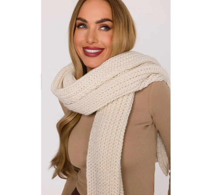 model 21417254 Žebrovaná šála ecru - Moe