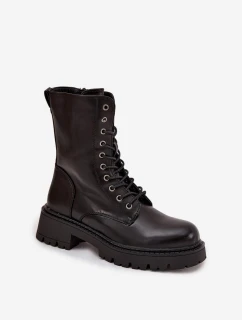 Dámske pracovné topánky z ekokože - čierne Calesia