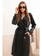 Dámský kabát z eko kůže  Černá model 21361742 - Kesi