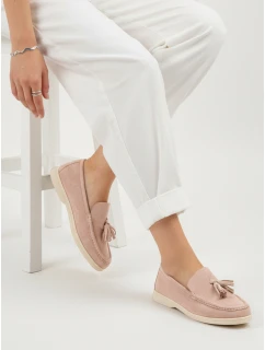 Dámske semišové mokasíny s ružovými chokrami FashionStreet ZY1362