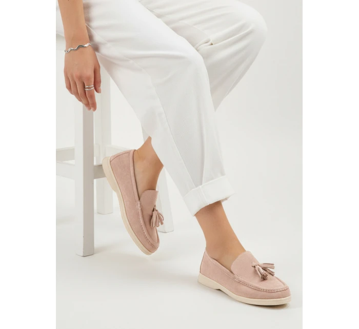 Dámske semišové mokasíny s ružovými chokrami FashionStreet ZY1362