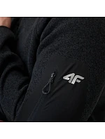 Pánsky fleece 4F M443 deep black melange 4FWSS26TFLEM443 20M