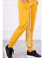 Súprava s dvojitými pruhmi horčica+biela Súprava s dvojitými pruhmi horčica+biela