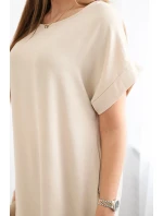 Šaty s vreckami béžové