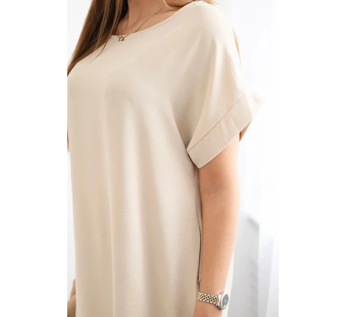 Šaty s vreckami béžové