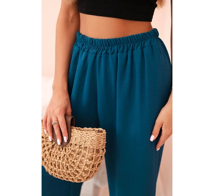 Kalhoty s širokým model 21193106 mořská - K-Fashion