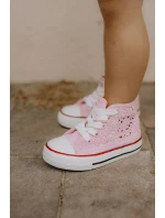 Dziecięce Wysokie Trampki Różowe Mona Dziecięce Wysokie Trampki Różowe Mona