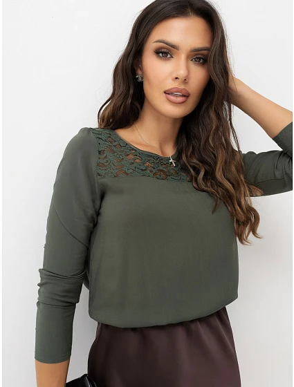 Blúzka D73760M11015AVEN v khaki farbe