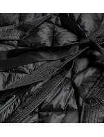 Čierna dlhá dámska páperová bunda (ag1-j9081)