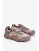 Męskie Lekkie Sneakersy Memory Foam System Big Star LL174151 Beżowe