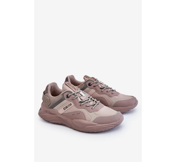 Męskie Lekkie Sneakersy Memory Foam System Big Star LL174151 Beżowe