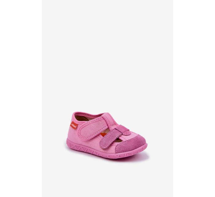 Kapcie Milami Dziecięce Na Rzepy Różowe Reathiana