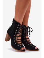 Sandály Na Podpatku S A Šněrováním Černé model 21684802 - Boto Sandály Na Podpatku S A Šněrováním Černé model 21684802 - Boto