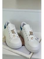 Nízke tenisky z ekokože s odznakmi bielej a modrej farby Cillione Nízke tenisky z ekokože s odznakmi bielej a modrej farby Cillione