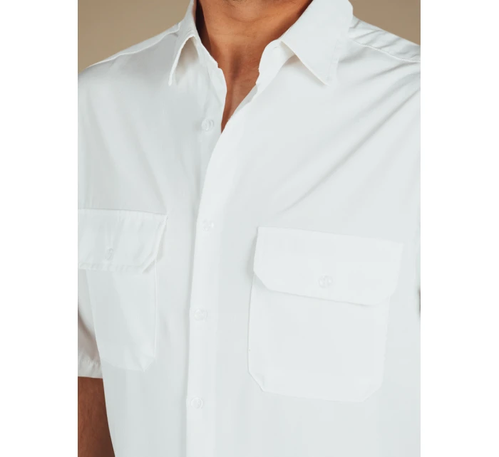 Pánské bílé tričko s krátkým rukávem Dstreet model 21990418 - FashionStreet