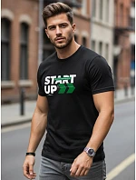 Tshirt męski z nadrukiem czarny model 22185610 - FashionStreet
