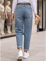 Jeansy damskie z paskiem niebieskie model 22366669 - FashionStreet Jeansy damskie z paskiem niebieskie model 22366669 - FashionStreet