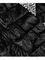 Čierna dámska preložená obálková bunda (B8066-1026)