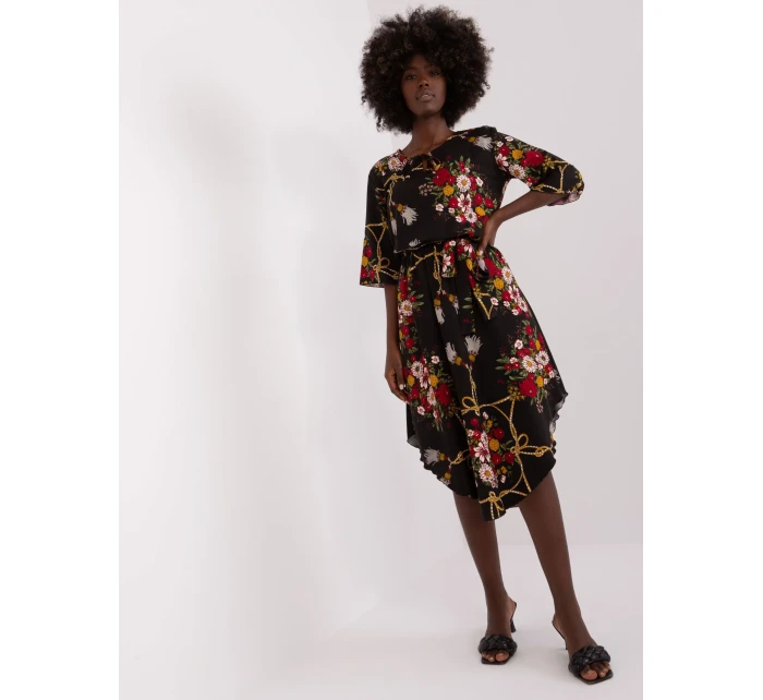 Sukienka LK SK model 18729779 czarno czerwony - FPrice Sukienka LK SK model 18729779 czarno czerwony - FPrice