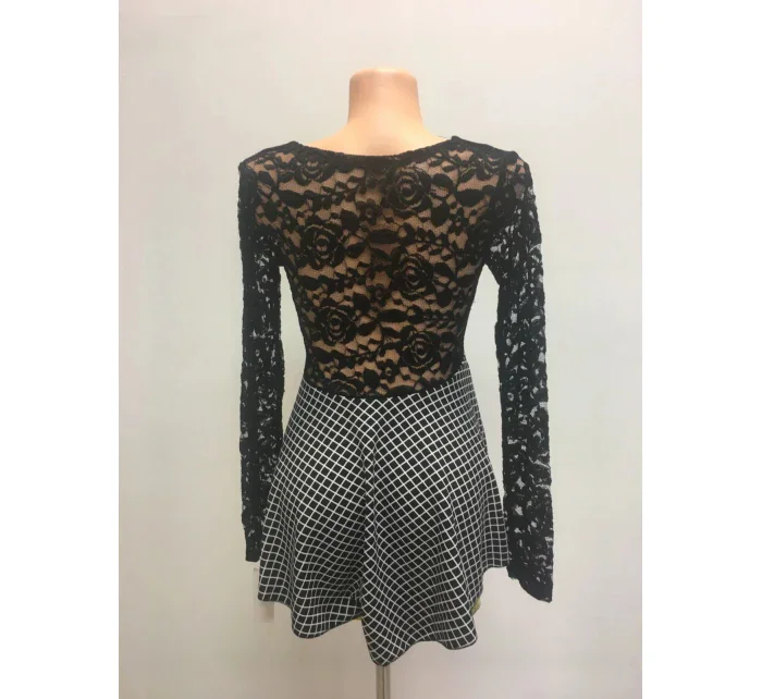 Dámsky top - tričko s kvetinovými rukávmi dlhý rukáv čiernobiele - Čierno-biela / UNI - OEM