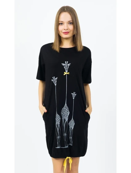 Dámske domáce šaty s krátkym rukávom Žirafy