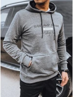 Pánska antracitová mikina s potlačou FashionStreet BX5713