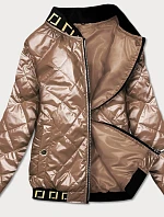 Karamelová dámska bunda bomber (B9798-46)