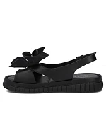 Dámské kožené sandály na platformě černé model 22158398 - FILIPPO
