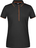 Daiber JN 727 Dámske polo tričko z piké s kontrastným lemom 02.0727 čierna/oranžová Daiber JN 727 Dámske polo tričko z piké s kontrastným lemom 02.0727 čierna/oranžová