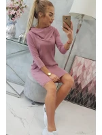 Šaty s kapucí a kapsami tmavě růžové Šaty s kapucí a kapsami tmavě růžové