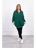 Mikina so zipsom a vreckami zelená Mikina so zipsom a vreckami zelená