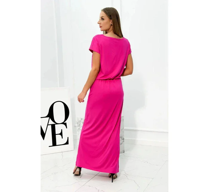 Viskózové šaty s kapsami fuchsie