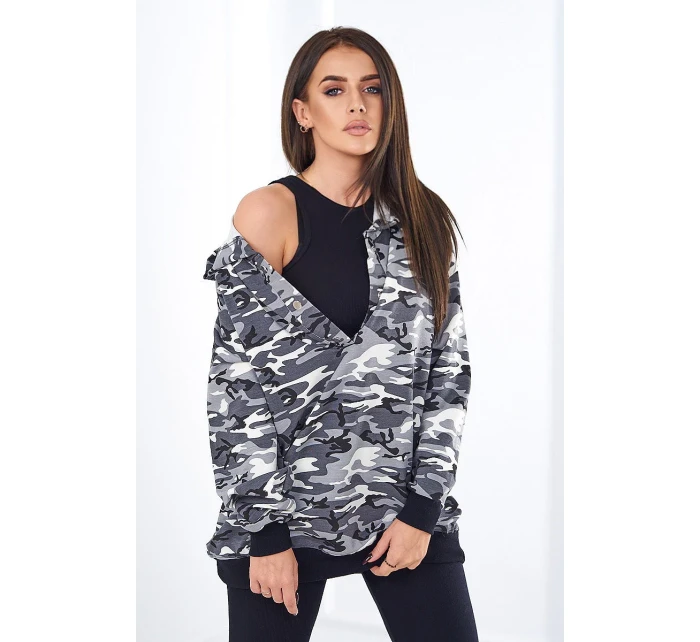 3dielna súprava Vresoviská blúzka, top a legíny šedá + čierna