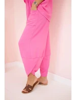 Viskózová blúzka + nohavice ružová