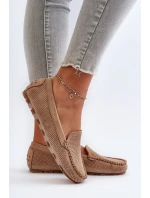 Dámské semišové mokasíny tmavě béžové model 21653934 - Boto