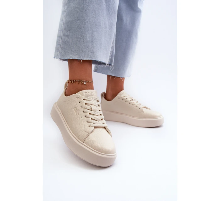 Lehké dámské tenisky Big Star model 21658712 Memory Foam System Beige - Big Star Shoes Lehké dámské tenisky Big Star model 21658712 Memory Foam System Beige - Big Star Shoes