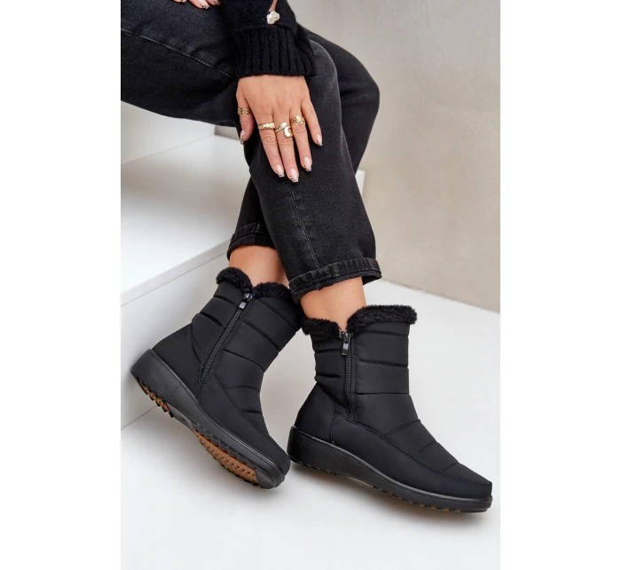 Dámské Sněhule Na Zip S Kožíškem Černé model 21675452 - EVENTO Dámské Sněhule Na Zip S Kožíškem Černé model 21675452 - EVENTO