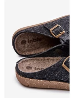 Kapcie Męskie Z Klamrą Klapki Profilaktyczne Inblu MT000012 Grafitowe